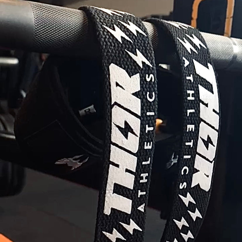 thor athletics straps zwart met wit rubber detail