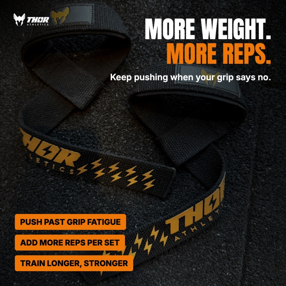 Lifting Straps Extra Grip Zwart met Goud kopen