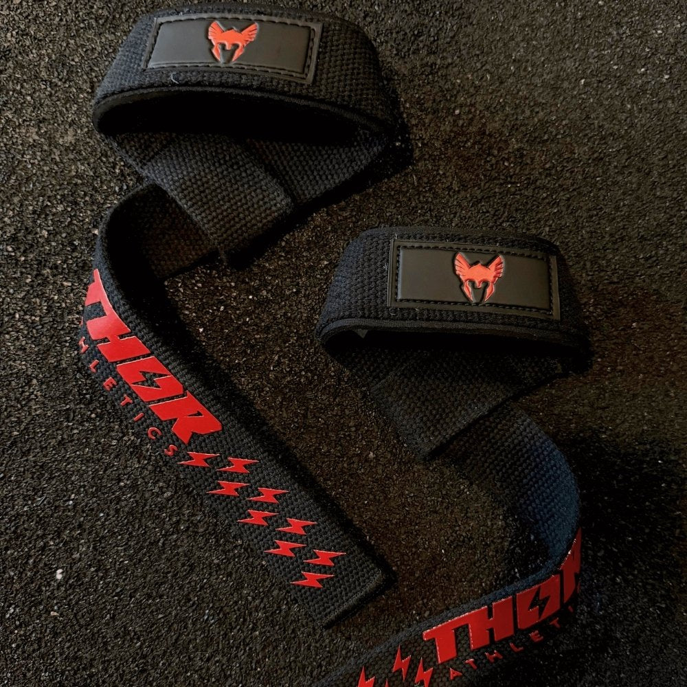 Beste Lifting Straps Extra Grip Zwat met Rood kopen 