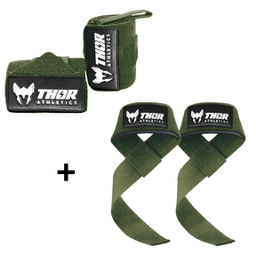 Lifting straps & Wrist Wraps bundel groen